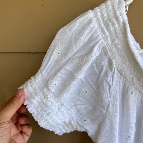 Angie White Boho Mini Dress - Size S - Casual Summer Lightweight - Picture 3 of 4